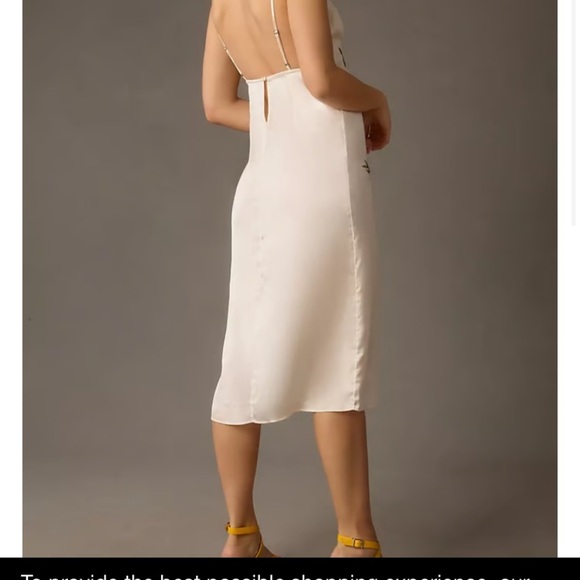 Anthropologie lemon appliqué embroidered slip dress size XS/S - Picture 4 of 9